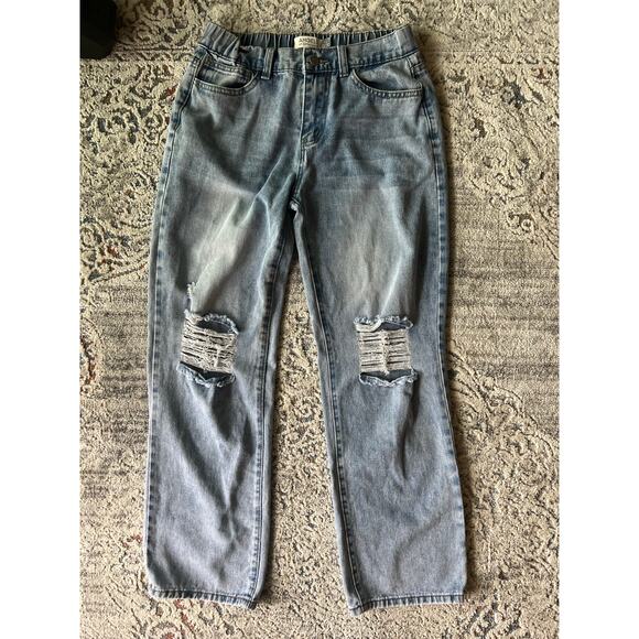 Angels of Difference Light Wash Distressed Straight Leg Jean Sz 10/30 - Picture 2 of 11